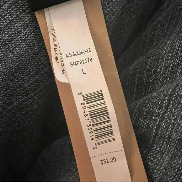 Steve Madden Multi-Loop Silver Black Faux Vegan Leather Belt Large NWT - Picture 10 of 10